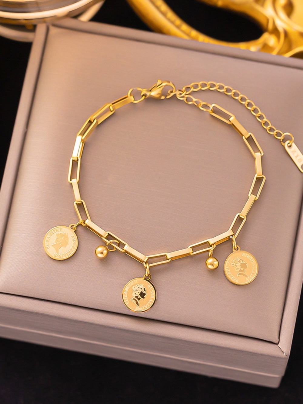 Gold Coin Charm Bracelet for Women - Elegant Gold Chain Bracelet
